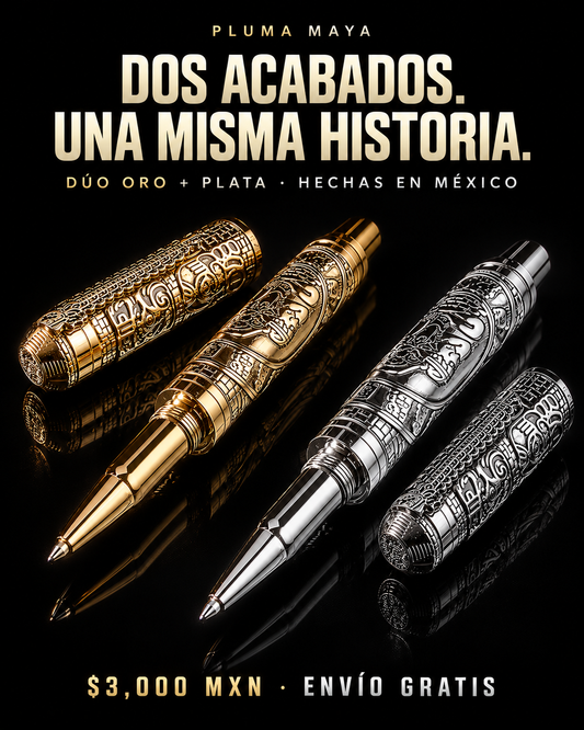 Dúo Pluma Maya Oro y Plata – Ahorra $500